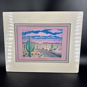 Vintage Bill Hilliard Saguaro Sunrise Print Cactus Desert Landscape